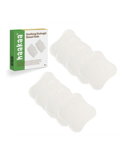 Haakaa Soothing Hydrogel Breast Pads-Instant Relief to Sore Nipples-Contains Glycerin & Lanolin to Moisturize & Boost Recovery-Pack of 8