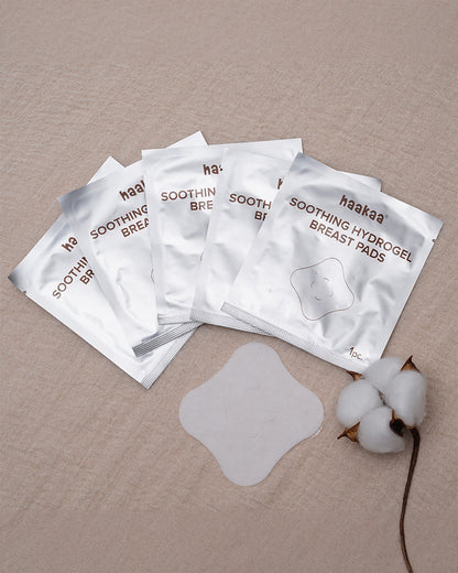 Haakaa Soothing Hydrogel Breast Pads-Instant Relief to Sore Nipples-Contains Glycerin & Lanolin to Moisturize & Boost Recovery-Pack of 8