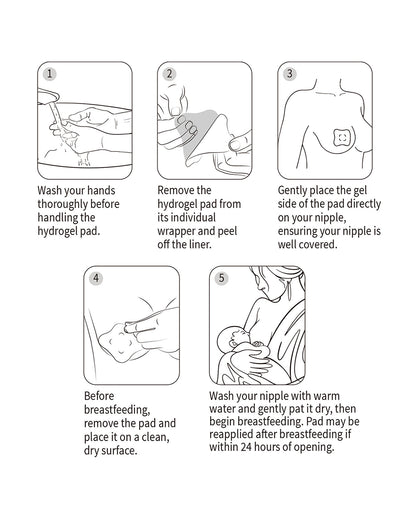 Haakaa Soothing Hydrogel Breast Pads-Instant Relief to Sore Nipples-Contains Glycerin & Lanolin to Moisturize & Boost Recovery-Pack of 8