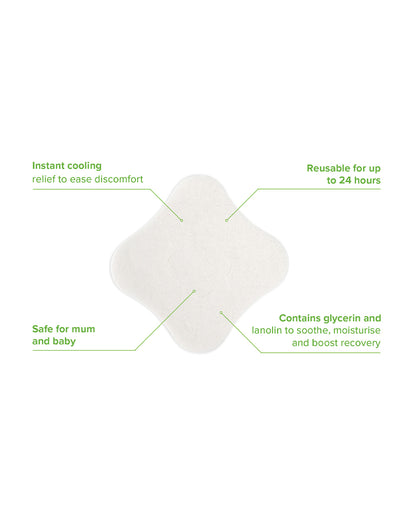 Haakaa Soothing Hydrogel Breast Pads-Instant Relief to Sore Nipples-Contains Glycerin & Lanolin to Moisturize & Boost Recovery-Pack of 8