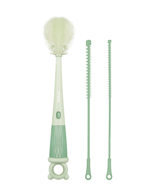 Haakaa 5-in-1 Cleaning Brush Set-Flexible Bristles for 360 Degree Cleaning-Anti-slip Handle-BPA & PVC Free