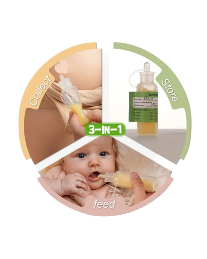 Haakaa Silicone Pre-sterilised Colostrum Collector-100% Medical-grade Silicone-Leakproof & Reusable-Pack of 2-4ml