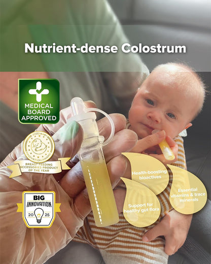 Haakaa Silicone Pre-sterilised Colostrum Collector-100% Medical-grade Silicone-Leakproof & Reusable-Pack of 6-4ml