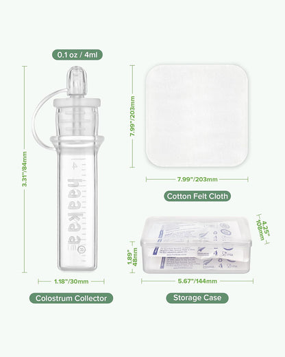 Haakaa Silicone Pre-sterilised Colostrum Collector-100% Medical-grade Silicone-Leakproof & Reusable-Pack of 6-4ml