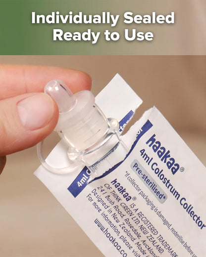 Haakaa Silicone Pre-sterilised Colostrum Collector-100% Medical-grade Silicone-Leakproof & Reusable-Pack of 6-4ml