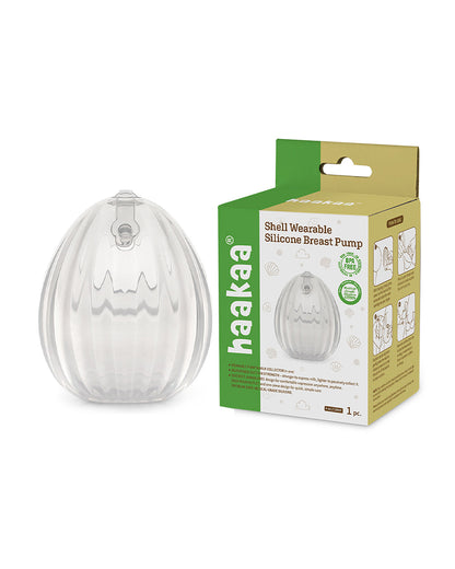 Haakaa Shell Wearable Silicone Breast Pump-100% Medical Grade Silicone-Discreet & Hands-Free Design for Comfortable Expression-BPA & PVC Free-120ml