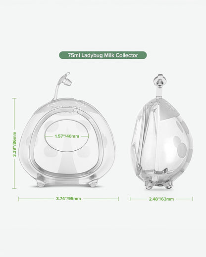 Haakaa Ladybug Silicone Breast Milk Collector-100% Medical Grade Silicone-One-piece Design with No Joints-75ml