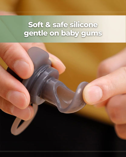 Haakaa Silicone Yummy Pouch With Feeding Spoon Attachment-Food Feeder-Reusable Food Pouch-Freezer & Microwave Safe-130ml-6M+
