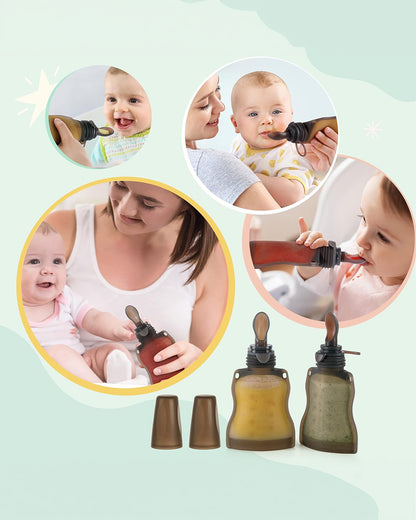 Haakaa Silicone Feeding Spoon Attachment-Feeding Accessories-Compatible With Yummy Food Pouches & Milk Storage Bags-Freezer & Microwave Safe