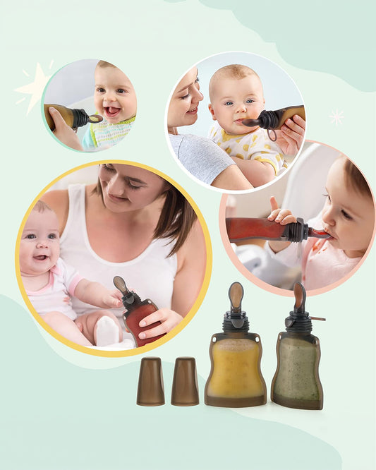 Haakaa Silicone Feeding Spoon Attachment-Feeding Accessories-Compatible With Yummy Food Pouches & Milk Storage Bags-Freezer & Microwave Safe