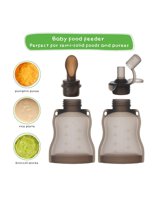 Haakaa Silicone Feeding Spoon Attachment-Feeding Accessories-Compatible With Yummy Food Pouches & Milk Storage Bags-Freezer & Microwave Safe