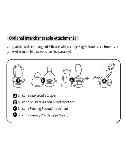 Haakaa Silicone Yummy Pouch-Food Feeder-Reusable Food Pouch with Drinking Straw-Freezer & Microwave Safe-130ml-6M+