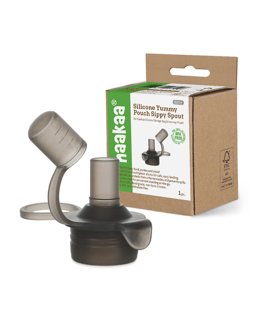 Haakaa Silicone Sippy Spout Attachment-Feeding Accessories-Compatible With Yummy Food Pouches & Milk Storage Bags-Freezer & Microwave Safe