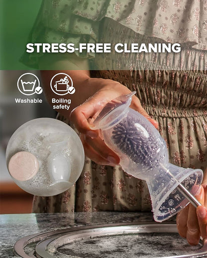 Haakaa Gen 2 Silicone Manual Breast Pump-Comes with Suction Base & Silicone Cap-Compact Size-BPA & PVC Free-Blush
