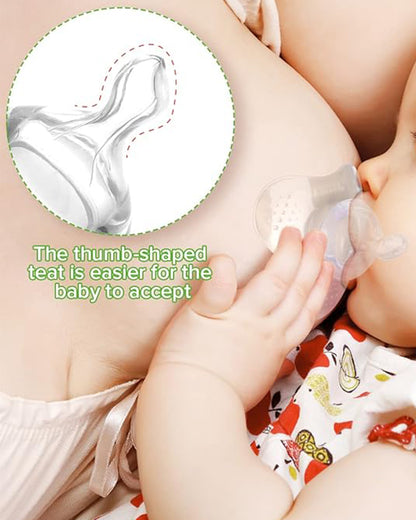 Haakaa Nipple Shields-Thumb Shaped for Easy Baby Transition-100% Food-Grade Silicone-For Breastfeeding Moms