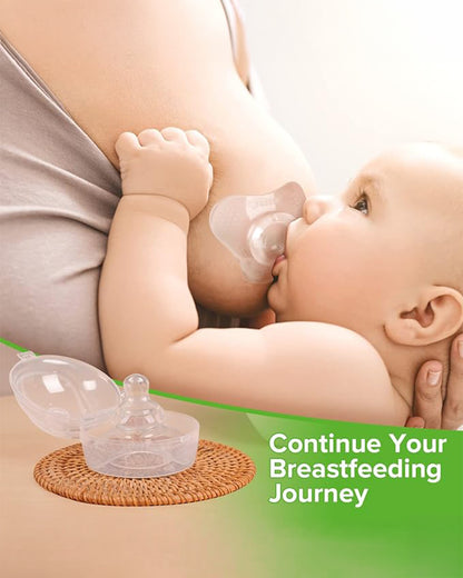Haakaa Nipple Shields-Thumb Shaped for Easy Baby Transition-100% Food-Grade Silicone-For Breastfeeding Moms