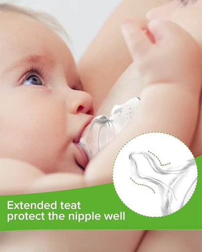 Haakaa Nipple Shields-Thumb Shaped for Easy Baby Transition-100% Food-Grade Silicone-For Breastfeeding Moms