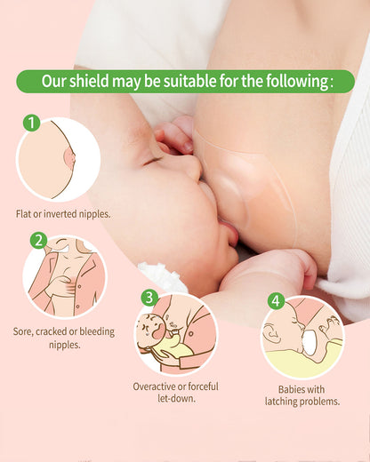 Haakaa Nipple Shields-Ultra Thin & Super Soft Silicone-100% Food-Grade Silicone-Pack of 2-For Breastfeeding Moms