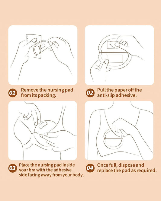 Haakaa Disposable Nursing Pads-Super-absorbent Polymer-Butterfly Shaped For Extra Coverage-Pack of 36