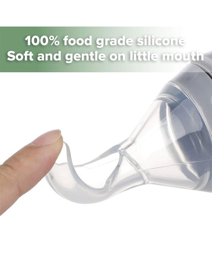 Haakaa Silicone Baby Food Dispensing Spoon-Food Feeder-Soft Flexible Body-Dishwasher Safe-120ml-Grey-6M+
