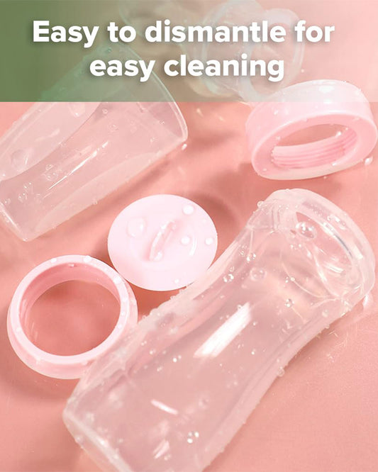 Haakaa Silicone Baby Food Dispensing Spoon-Food Feeder-Soft Flexible Body-Dishwasher Safe-120ml-Peach-6M+