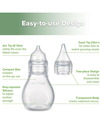 Haakaa Easy Squeezy Silicone Bulb Syringe-Baby Nose Cleaner-Two-piece Design for Easy Use-For Newborn