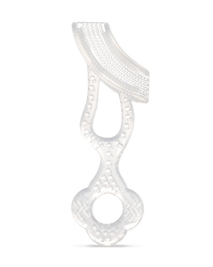 Haakaa Contoured Silicone Baby Toothbrush-With Gentle Silicone Bristles & Easy-Grip Handle-White