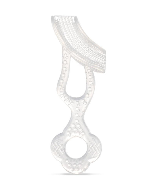 Haakaa Contoured Silicone Baby Toothbrush-With Gentle Silicone Bristles & Easy-Grip Handle-White