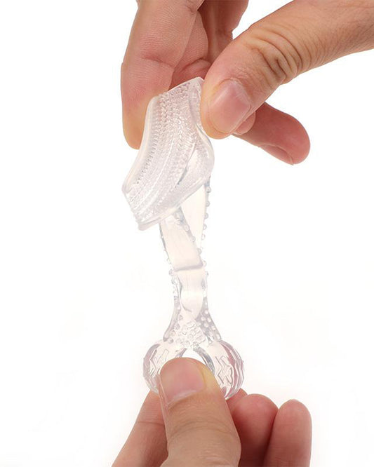 Haakaa Contoured Silicone Baby Toothbrush-With Gentle Silicone Bristles & Easy-Grip Handle-White