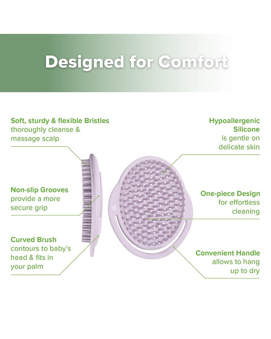 Haakaa Silicone Bath Brush-Hypoallergenic & Super Soft Bristles-Lavender