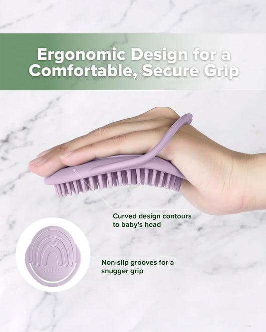 Haakaa Silicone Bath Brush-Hypoallergenic & Super Soft Bristles-Lavender