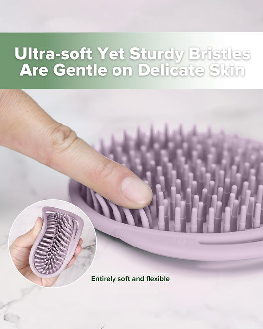 Haakaa Silicone Bath Brush-Hypoallergenic & Super Soft Bristles-Lavender