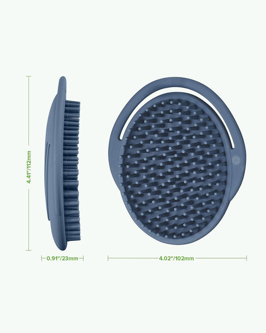 Haakaa Silicone Bath Brush-Hypoallergenic & Super Soft Bristles-Steel Blue