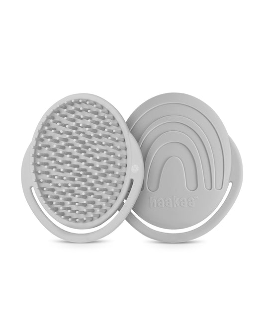 Haakaa Silicone Bath Brush-Hypoallergenic & Super Soft Bristles-Slate Grey