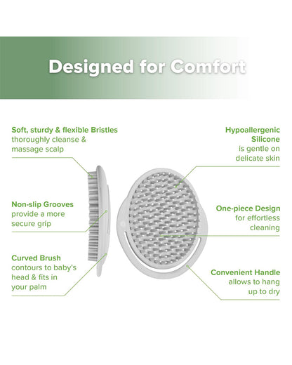 Haakaa Silicone Bath Brush-Hypoallergenic & Super Soft Bristles-Slate Grey