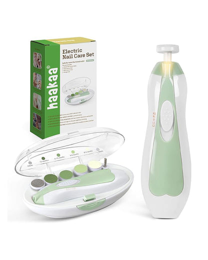 Haakaa Baby Nail Care Set-With 5 Replacement Pads & LED Light-Meadow