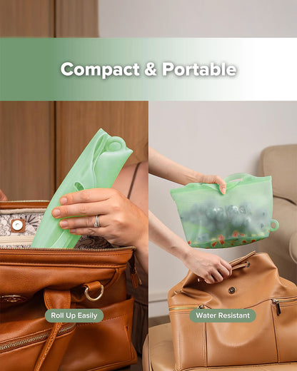 Haakaa Multipurpose Steamer & Steriliser Bag-Sealing Strip & Buckles to Reduce the Spill Risks-With Measurement Markings-1250ml