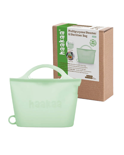 Haakaa Multipurpose Steamer & Steriliser Bag-Sealing Strip & Buckles to Reduce the Spill Risks-With Measurement Markings-1250ml