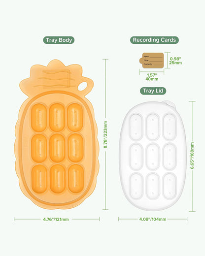 Haakaa Pineapple Silicone Nibble Tray-Baby Food Feeder-Multi-Functional Snack Tray & Steamer Tray-Soft Silicone Design-4M+