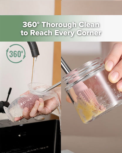 Haakaa Double Ended Silicone Bottle & Nipple Cleaning Brush-Easy-grip & Non-slip Handles-BPA & PVC Free-Blush