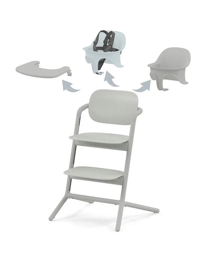 Cybex Lemo 3 in 1 High Chair-With Harness, Baby Set & Tray-2 Years Warranty-For 6M to 99Y (Upto 120 Kg)-Suede Grey
