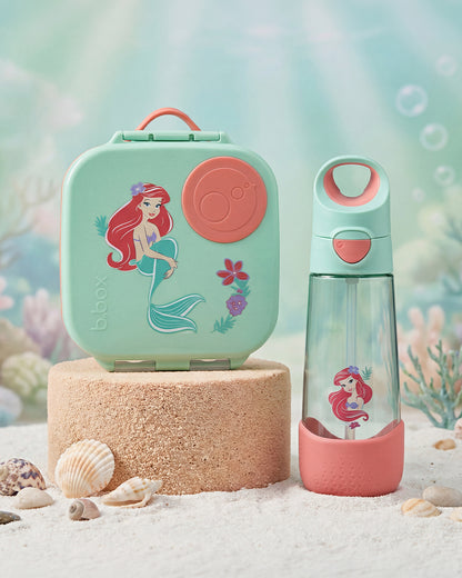b.box School Essentials Kit-Mini Lunch Box(1000ml)-Tritan Straw Sipper(650ml)-The Little Mermaid-3Y+