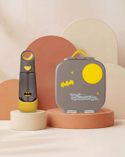 b.box School Essentials Kit-Mini Lunch Box(1000ml)-Tritan Straw Sipper(650ml)-Batman-3Y+