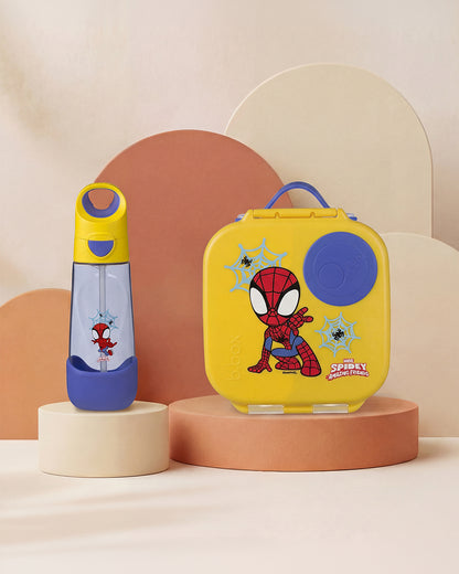 b.box School Essentials Kit-Mini Lunch Box(1000ml)-Tritan Straw Sipper(650ml)-Spidey-3Y+