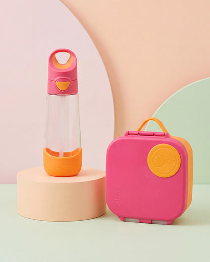 b.box School Essentials Kit-Mini Lunch Box(1000ml)-Tritan Straw Sipper(650ml)-Strawberry-3Y+