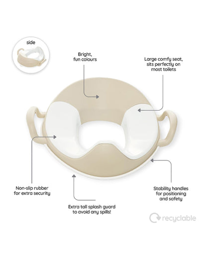 My Carry Potty Natural My Little Trainer Potty Seat-With Tall Splash Guard-Non Slip Edges & Safety Handles-15M+
