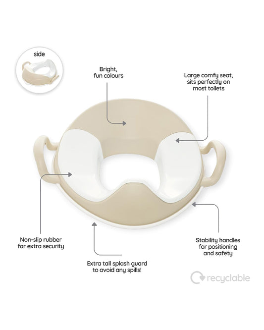 My Carry Potty Natural My Little Trainer Potty Seat-With Tall Splash Guard-Non Slip Edges & Safety Handles-15M+