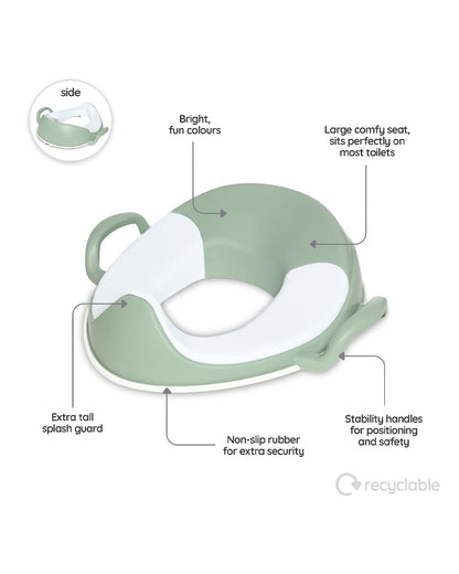 My Carry Potty Sage Green My Little Trainer Potty Seat-With Tall Splash Guard-Non Slip Edges & Safety Handles-15M+