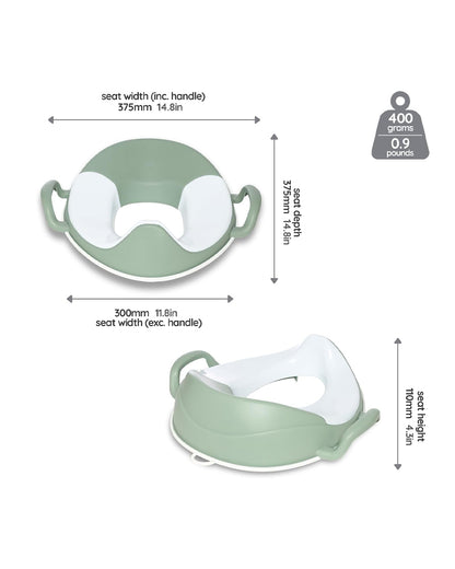 My Carry Potty Sage Green My Little Trainer Potty Seat-With Tall Splash Guard-Non Slip Edges & Safety Handles-15M+