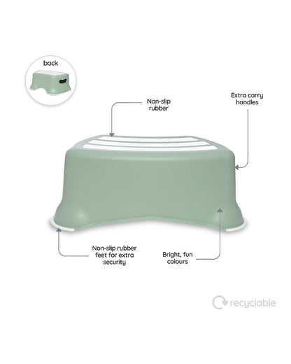 My Carry Potty Sage Green My Little Step Stool-With Anti Skid Base-Non Slip Top & Extra Carry Handles-15M+